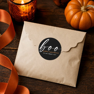 Personlig Boo God Halloween Svart Runt Klistermärke