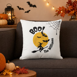 Personlig Boo Häxa, Fladdermöss & Fullmåne Hallowe Kudde