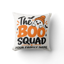 Personlig Boo Squad Halloween Kudd
