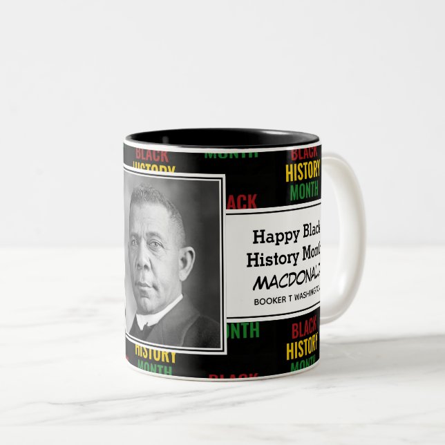 Personlig BOOKER T WASHINGTON Black History Två-Tonad Mugg (Framsida höger)
