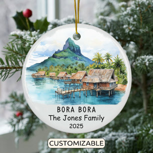 Personlig Bora Bora Ornament, Oceanien Julgransprydnad Keramik