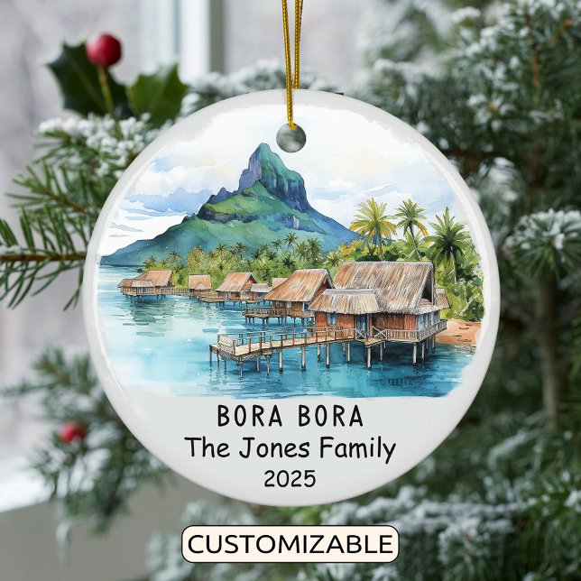 Personlig Bora Bora Ornament, Oceanien Julgransprydnad Keramik (Skapare uppladdad)