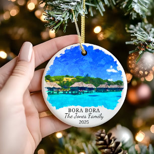 Personlig Bora Ornament, Fransk Polynesien Julgransprydnad Keramik