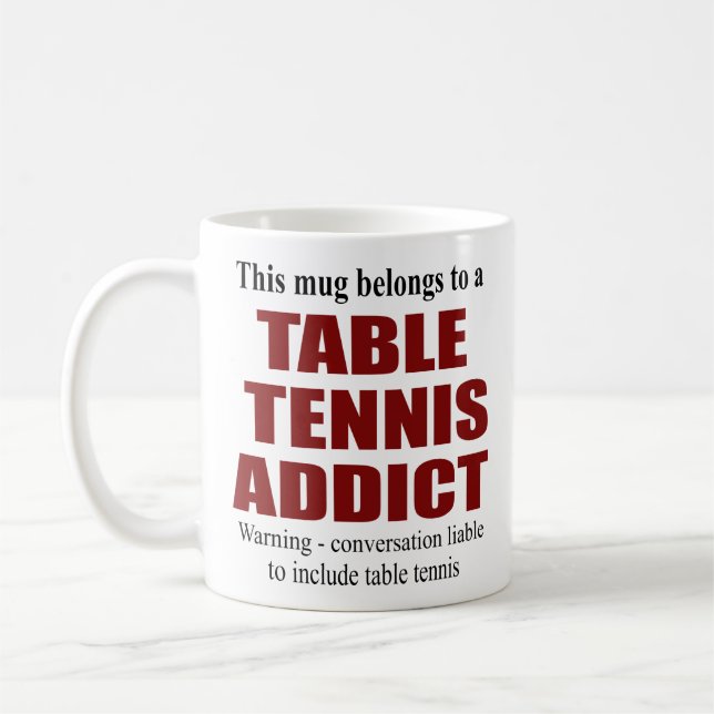 Personlig Bord Tennis Gift Kaffemugg (Vänster)