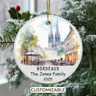 Personlig Bordeaux Ornament, Frankrike Julgransprydnad Keramik