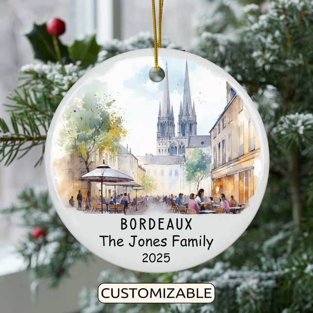 Personlig Bordeaux Ornament, Frankrike Julgransprydnad Keramik (Skapare uppladdad)