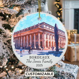 Personlig Bordeaux Ornament, Frankrike Julgransprydnad Keramik