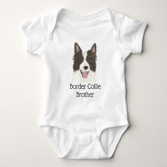 Personlig bordercolliehund t shirt (Framsida)