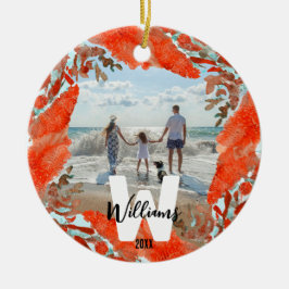 Personlig - början, Namn och Röd korall Julgransprydnad Keramik