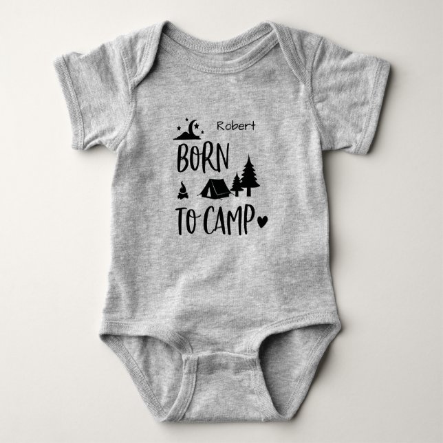 Personlig Born to Camp T Shirt (Framsida)