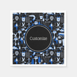 Personlig Borta fiske blåa Mönster Pappersservett