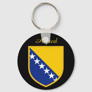 Personlig Bosnienflagga Nyckelring
