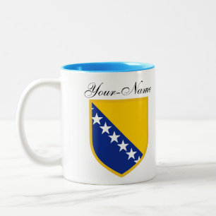 Personlig Bosnienflagga Två-Tonad Mugg