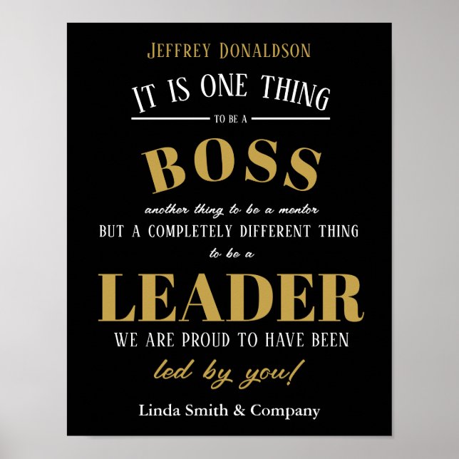 Personlig Boss Day tackgåva kontorsdekor Poster (Framsidan)