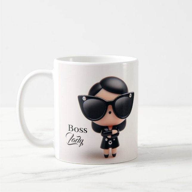 Personlig Boss Lady-mugg/Perfekt present  Kaffemugg (Vänster)