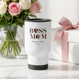 Personlig Boss Mamma Foto – Anpassad MoM Gåva Resemugg