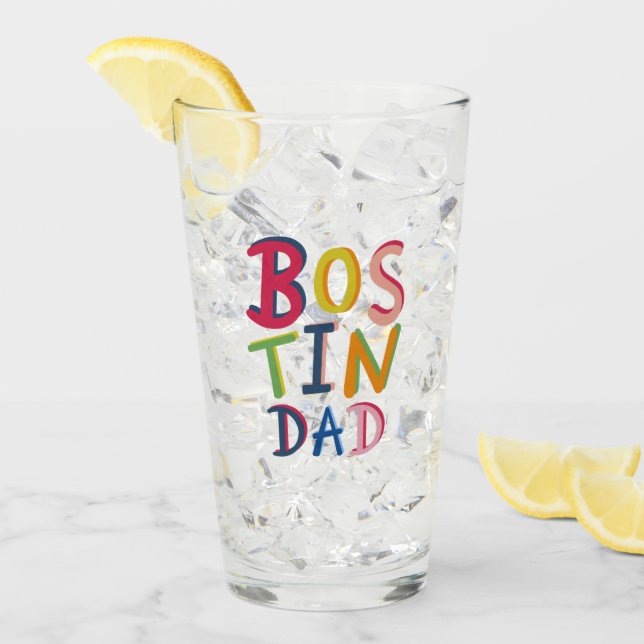 Personlig Bostin Pappa Black Land Glaskopp (Framsida Ice)