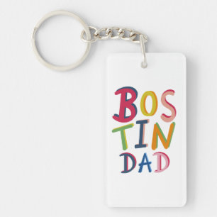 Personlig Bostin Pappa Black Land Nyckelring