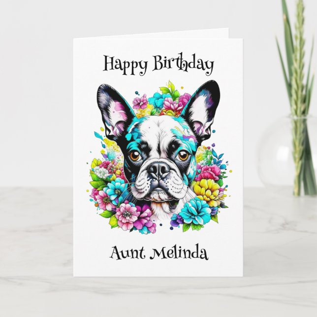 Personlig Boston Terrier Birthday Kort (Framsida)
