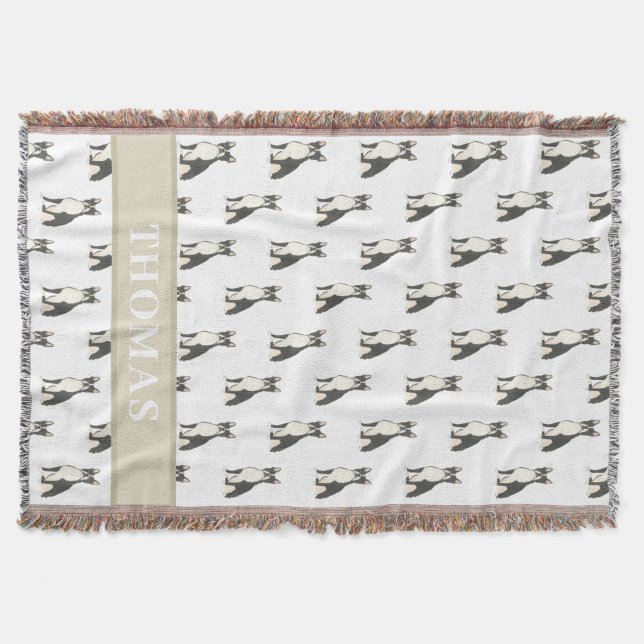 Personlig Boston Terrier Filt (Framsidan)