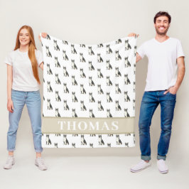 Personlig Boston Terrier Fleecefilt