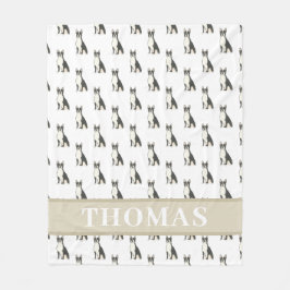 Personlig Boston Terrier Fleecefilt