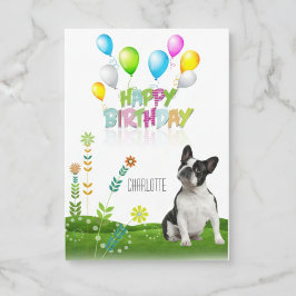 Personlig Boston Terrier födelsedagskort Kort