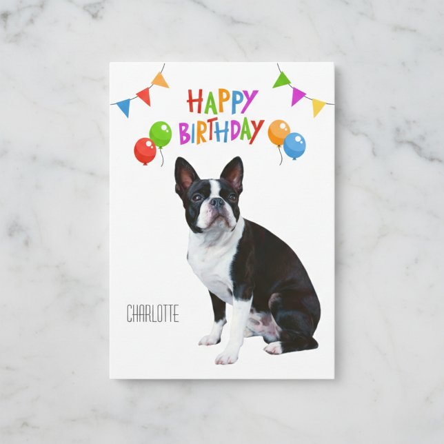 Personlig Boston Terrier födelsedagskort Kort (The perfect card for every Boston Terrier fan.)