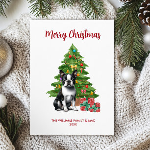 Personlig Boston Terrier Hund jul Julkort