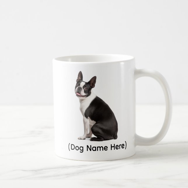 Personlig Boston Terrier “Jag äger dig” Kaffemugg (Höger)