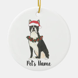 Personlig Boston Terrier-jul Julgransprydnad Keramik