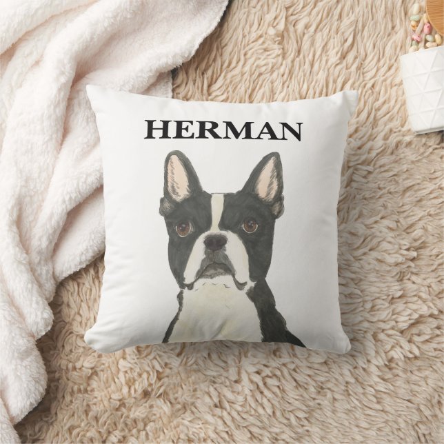 Personlig Boston Terrier Reversible Kudde (Filt)