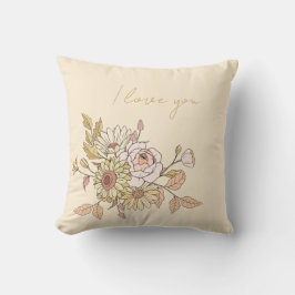 personlig Botanical Beige I Kärlek You Pillow Kudde
