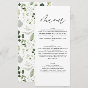 Personlig Botanisk Bröllop Elegant Grönska Meny