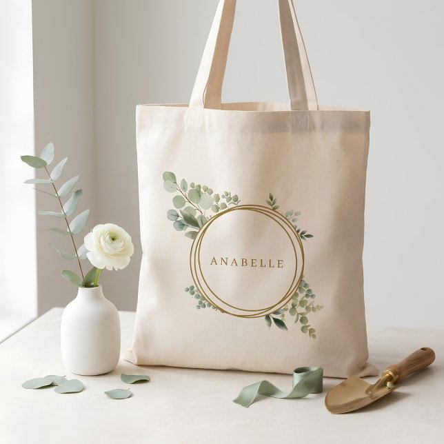 Personlig botanisk gul grönska tygkasse (Skapare uppladdad)
