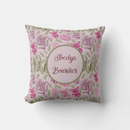 Personlig Botanisk Rosa Peony Eucalyptus Kudde