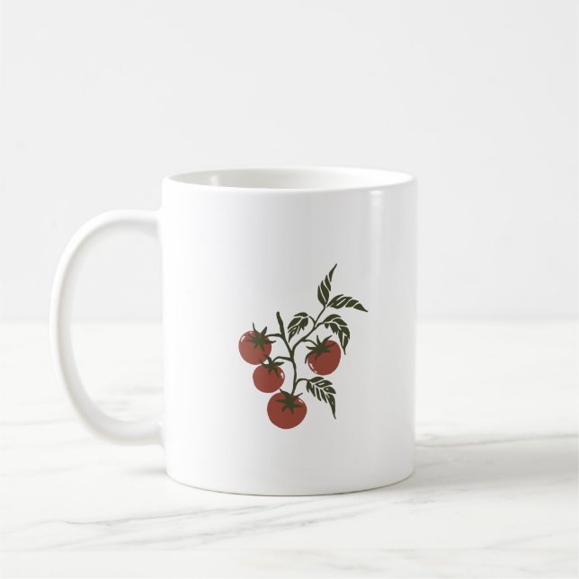 Personlig botanisk tomatgren namn kaffemugg (Vänster)