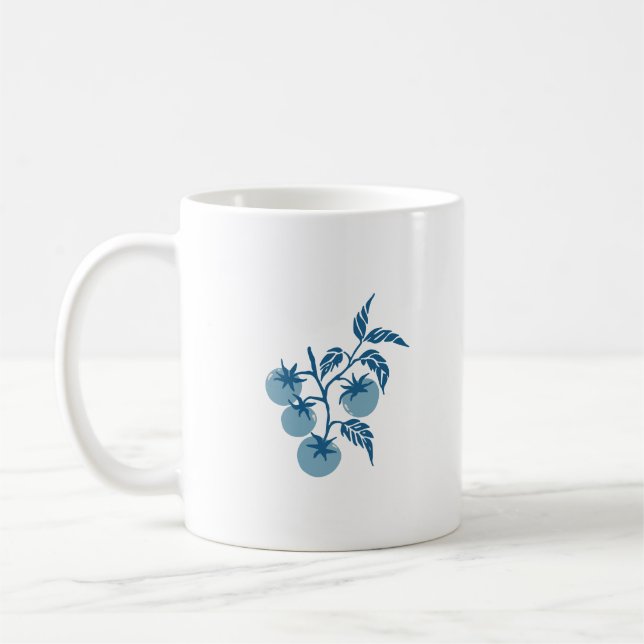 Personlig botanisk tomatgrensnamn Cerulean Kaffemugg (Vänster)