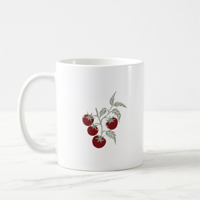 Personlig botanisk tomatgrensnamn Crimson Kaffemugg (Vänster)