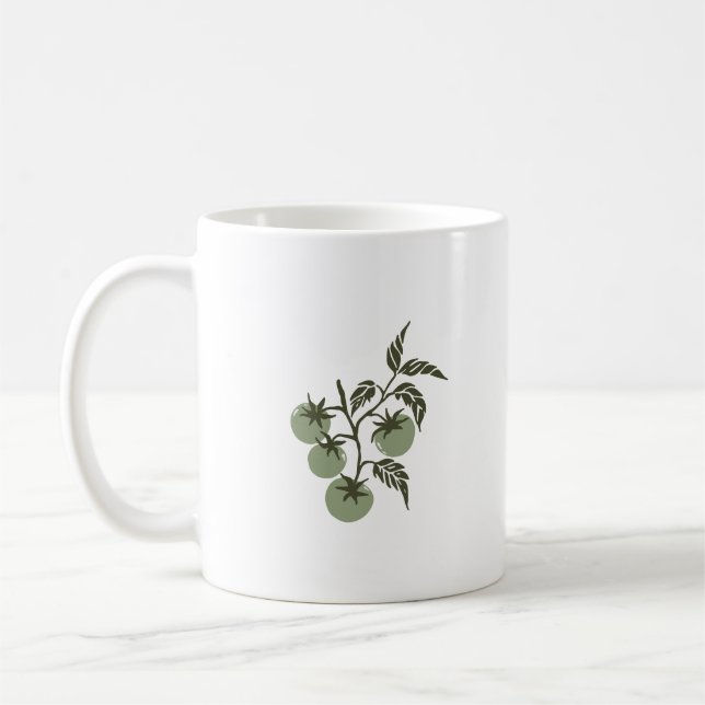 Personlig botanisk tomatgrensnamn Grön Kaffemugg (Vänster)