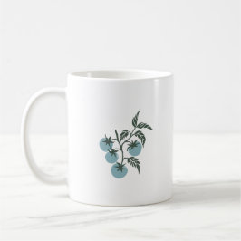 Personlig botanisk tomatgrensnamn Teal Kaffemugg