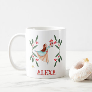 Personlig Botaniska Cute Ballerina-julen Kaffemugg