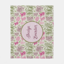 Personlig Botaniskt sändare Peony Eucalyptus Fleecefilt