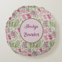 Personlig Botaniskt sändare Peony Eucalyptus Rund Kudde