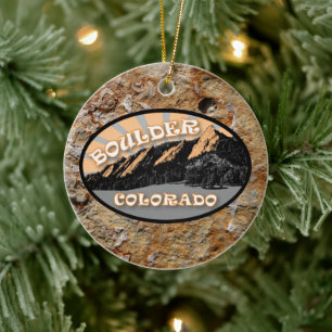 Personlig Boulder Colorado Flatirons jul Julgransprydnad Keramik
