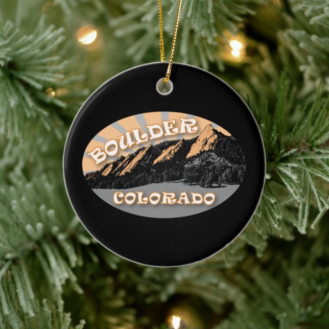 Personlig Boulder Colorado ~ Flatirons Julgransprydnad Keramik (Träd)