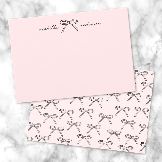 Personlig Bow Namn Anteckningskort (Personalized Bow Name Note Card )