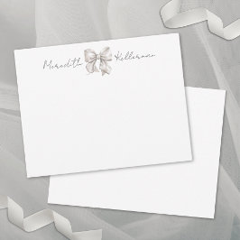 Personlig Bow Namn Monogram Anteckningskort