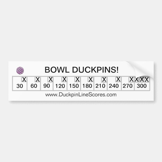 Personlig Bowl Duckpins Bumper Sticker Bildekal (Framsidan)