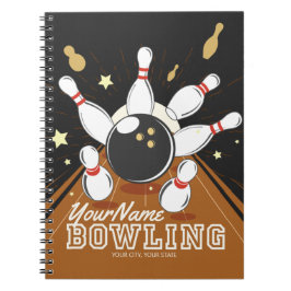 Personlig Bowlareare Strejka Bowling Lanes Boll St Anteckningsbok